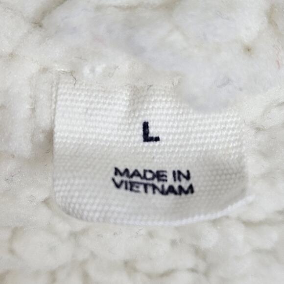 GAP Sherpa-Lined Space Dye Cardigan Sweater Jacket Coat Gray Large Cozy Comfy - Picture 3 of 8